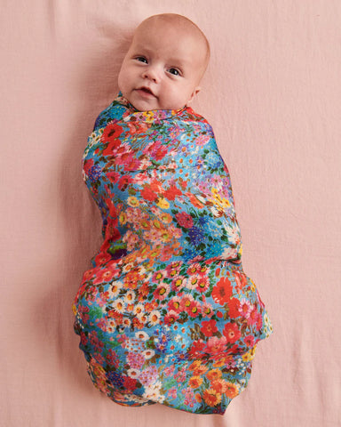 FOREVER FLORAL BAMBOO SWADDLE