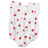 RED POLKADOT COTTON FRILL PLAYSUIT